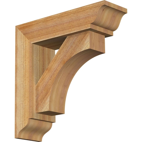 Ekena Millwork Westlake Traditional Rough Sawn Bracket w/ Offset Brace, Western Red Cedar, 6"W x 20"D x 20"H BKT0604X20X20WTL01RWR - main